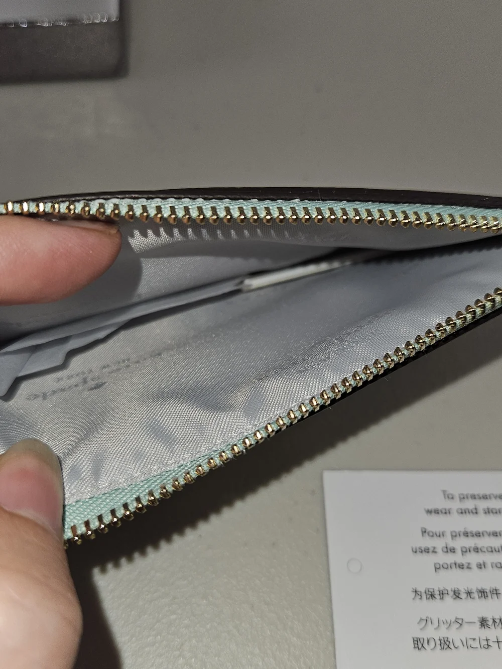 NWT Kate Spade Kenzie Glitter Seawater (300) Wallet & Card Holder